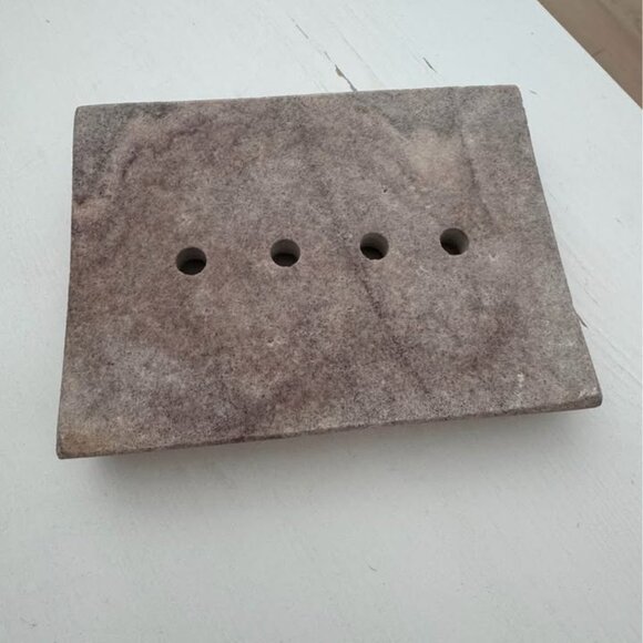 Natural Stone Soap Dish – Handcrafted, Heavyweight, Sandstone Look - Picture 2 of 5